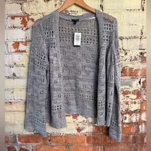 Torrid Gray Open-Knit Cardigan
